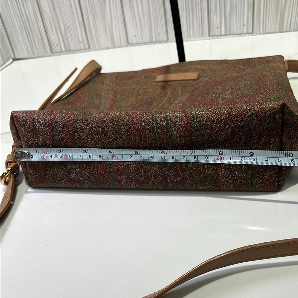 Etro Brown and Tan Paisley Crossbody Bag